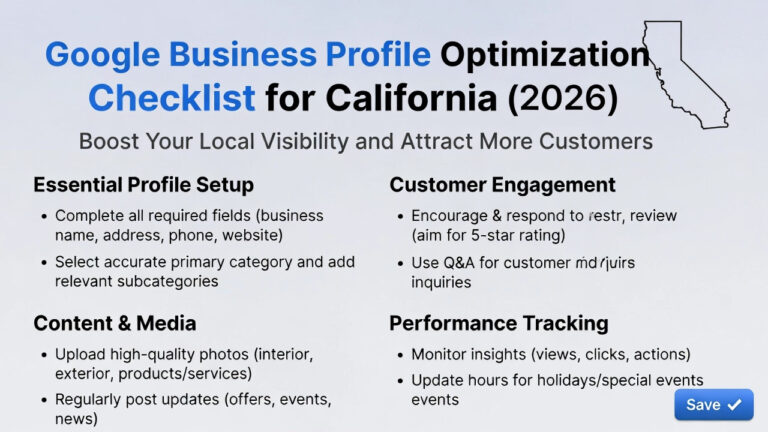 Google Business Profile Optimization Checklist for California